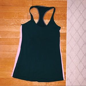 Lululemon Cool Racerback Grey & Pink Stripe Size 6